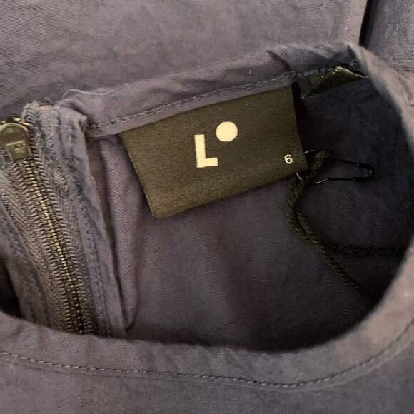 Hello Navy Fit And Flare Dress 6 Short Sleeve Back Zip Cottagecore Retro - Picture 6 of 9